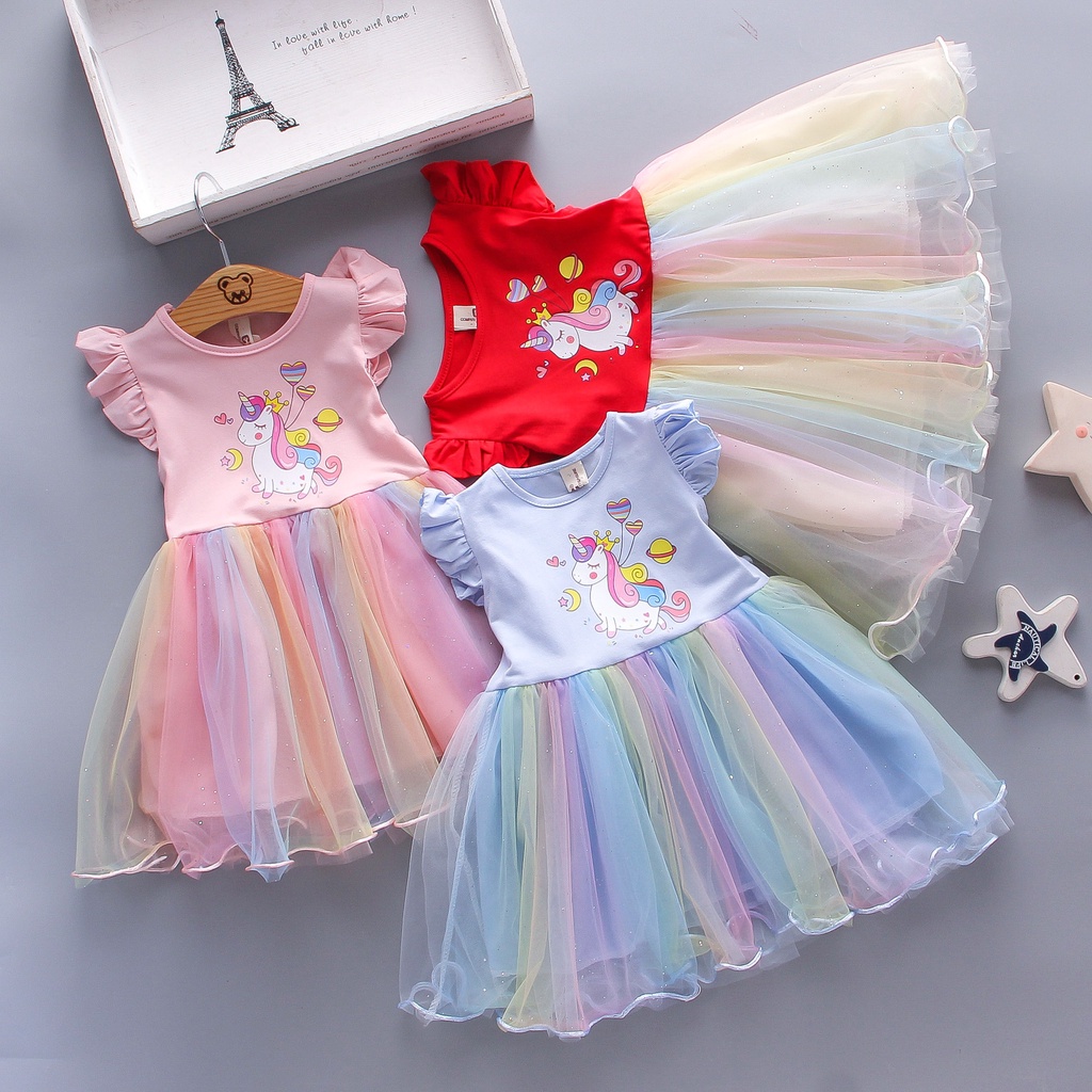 Dress For Kids 1-8 Years old Birthday Korean Style Fashion Summer