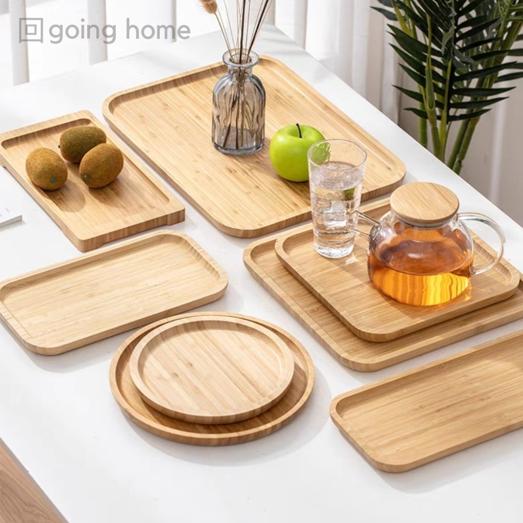 [SG] Wooden Japanese Serving Tray Wood Tray Kitchen Bamboo tray Snack ...