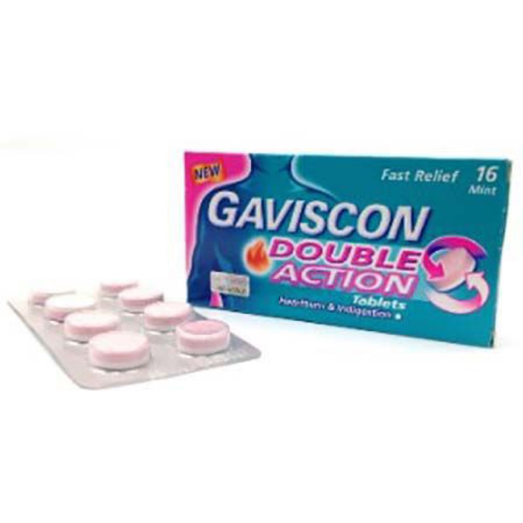 2 boxes of Gaviscon Peppermint /Double Action Tablets 250MG 16'S ...