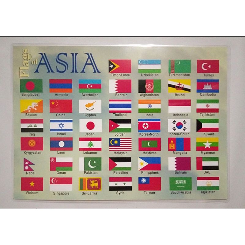 Flags of Asia Laminated Chart | Shopee Singapore