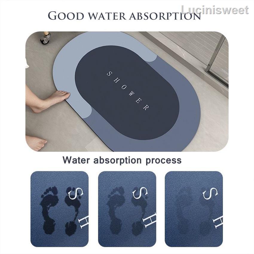 (SG Seller)Home Bath Mat Diatom Mud Bathroom Carpet Water Absorption ...