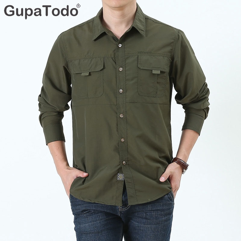 Hiking Mountaineering Shirt Men Quick Dry Outdoor Shirt Long Sleeve Men Hunting Shirt Breathable Shirt Outdoor Clothing