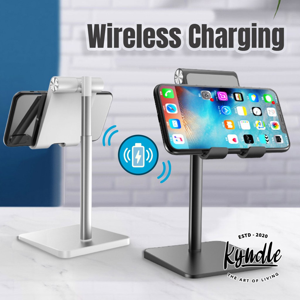 Portable Mobile Tablet Holder Folding Phone Stand With Inbuilt Wireless