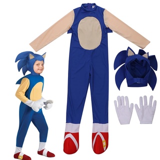 Bambini Super Sonic Cosplay Vestiti Halloween Costume Outfit Set