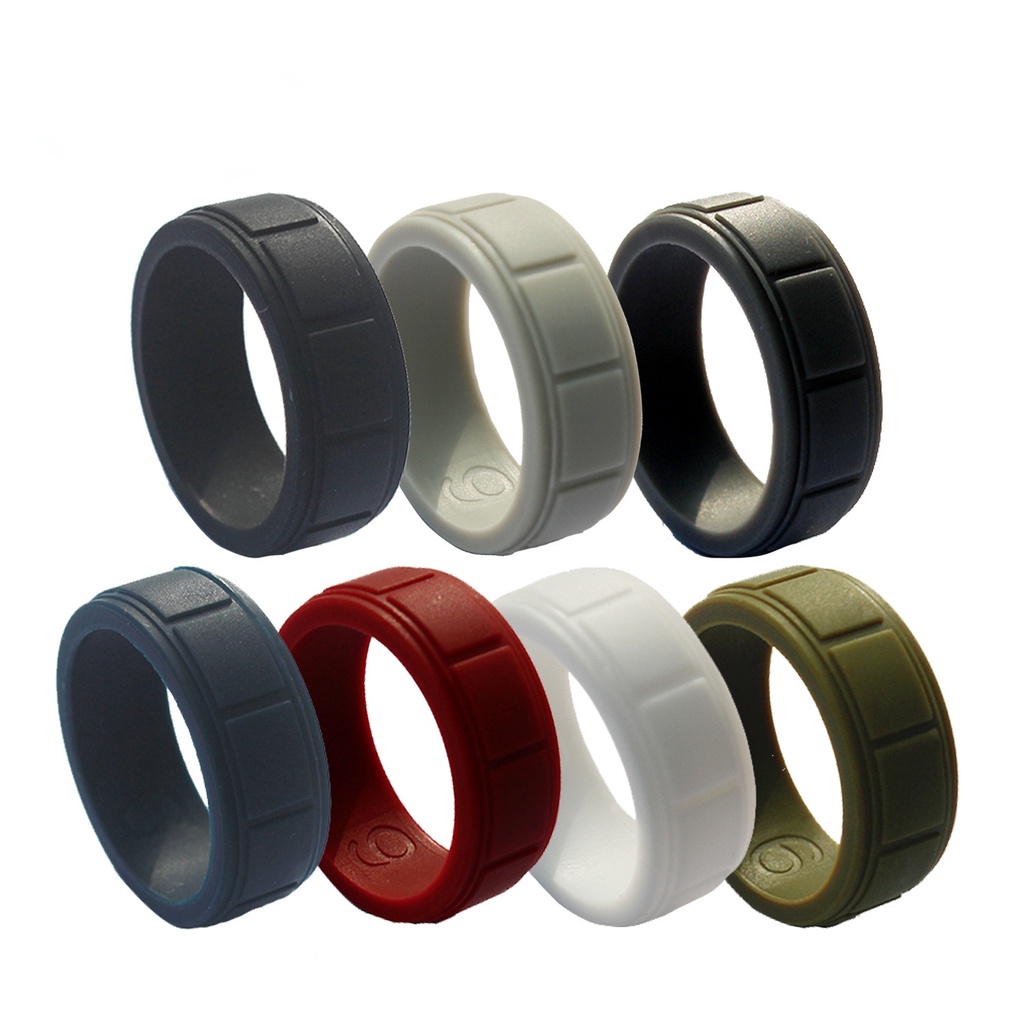 8mm Width Ring Hypoallergenic Crossfit Flexible Sports Silicone Finger ...