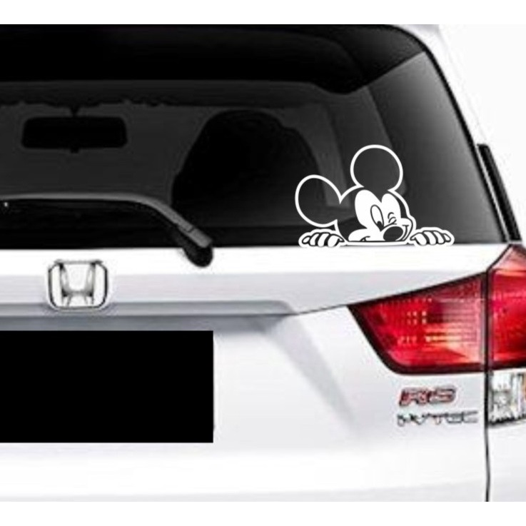 Blighoo - mickey mouse Car Glass cutting sticker peeking peeking Funny ...