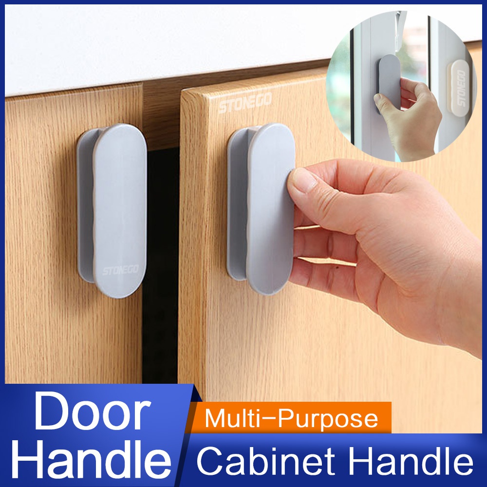 NEW Multi-Purpose Handle Modern Door Handles Kitchen Cabinet Adhesive Auxiliary Handle Kitchen Cupboard Door Pulls Drawer Wardrobe Self-Adhesive Handle Stonego Home Tool