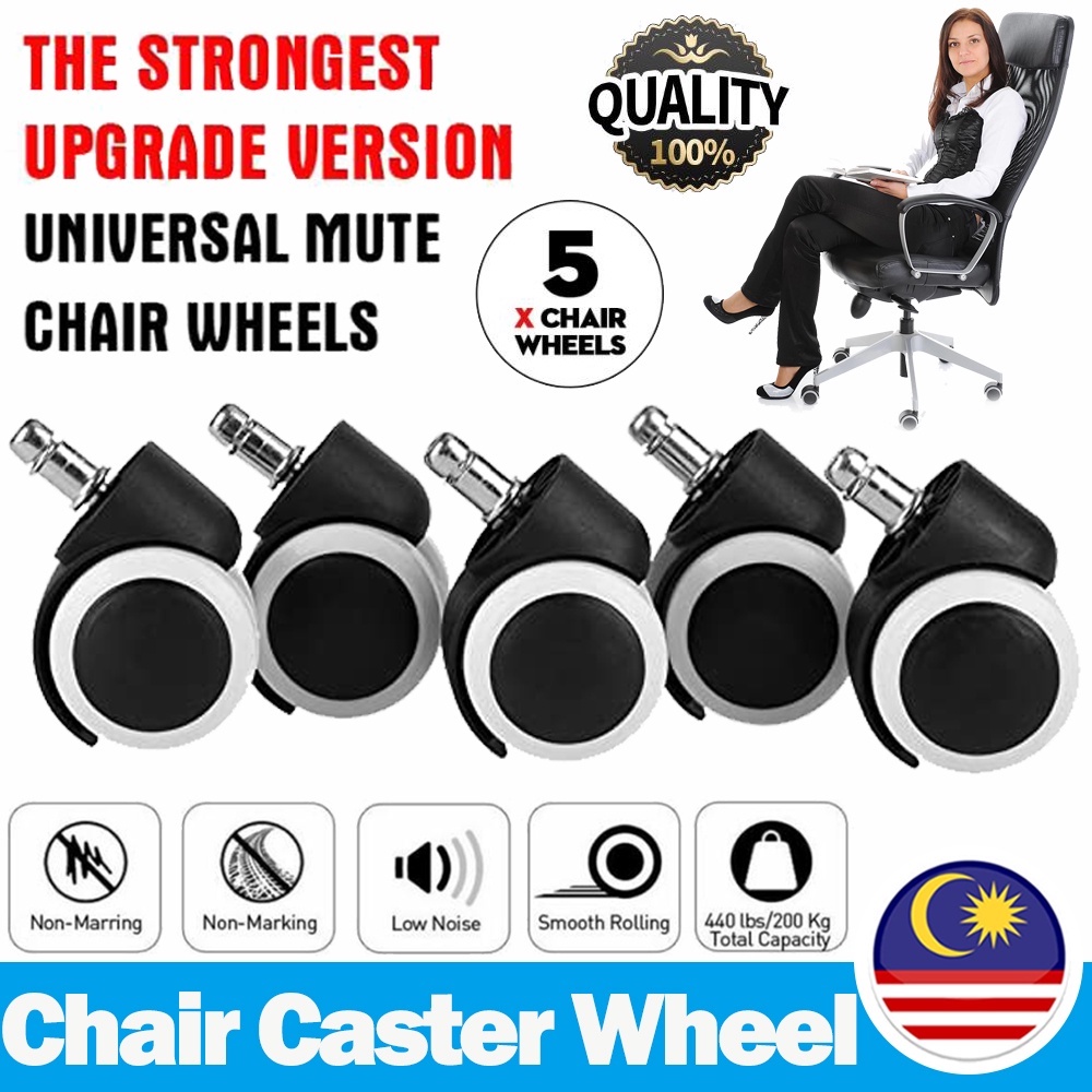 Office Chair Roller Replacement Set of 5 Heavy Duty Game Chair Caster ...