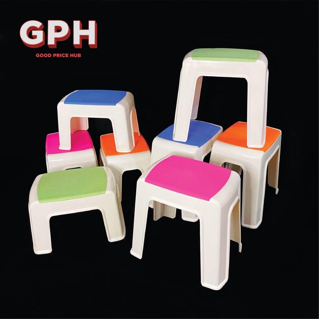 Plastic Stackable Stool ( Small & Medium ) ( Blue , Orange , Pink ...