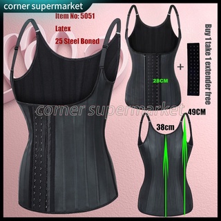 25 Steel Boned Slimming Corset Workout Girdle Vest Latex Women Body Hook  Adjustable Waist Trainer