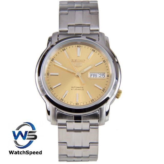Seiko 5 SNKL81K1 SNKL81K SNKL81 Automatic Gold Dial Stainless Steel Men s Watch Shopee Singapore