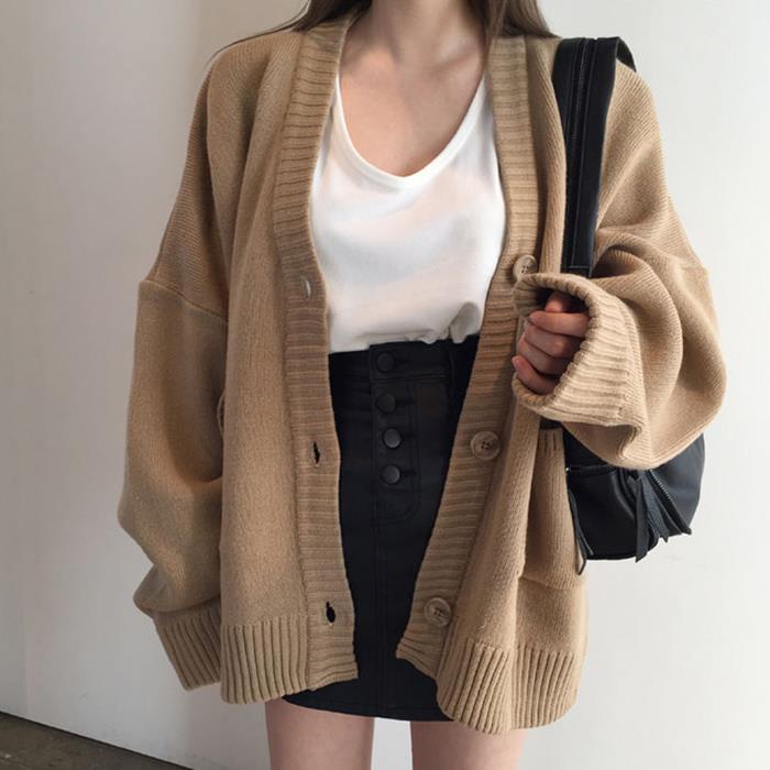 C M Knitted Cardigan Women s 2022 Autumn and Winter New Long sleeved Loose All match Sweater Shopee Singapore