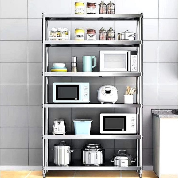 YOULITE SUS Kitchen Rack Kitchen Storage Rack Kitchen Shelf With Wheels ...