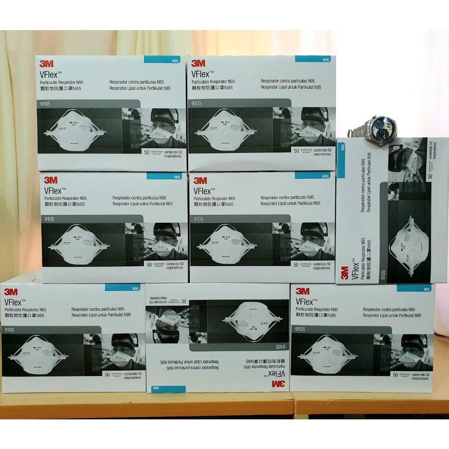 [100% Authentic] - Box of 50pcs 3M Vflex 9105 N95 Mask - Made in ...