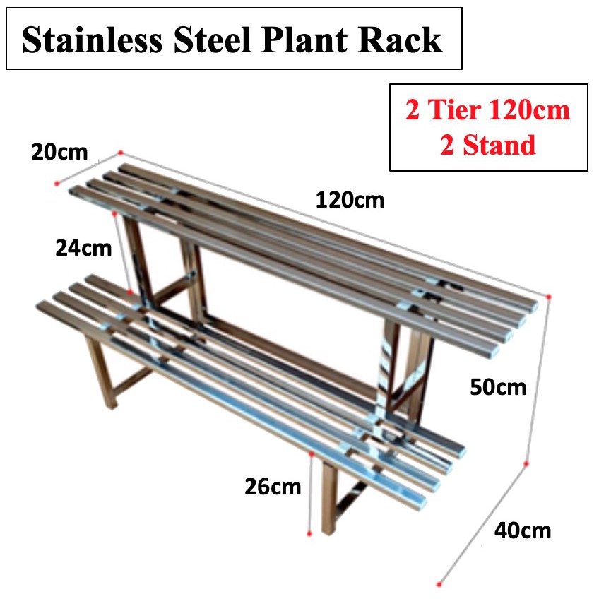Stainless Steel Flower Rack Indoor/Outdoor Metal Plant Rack Ladder ...