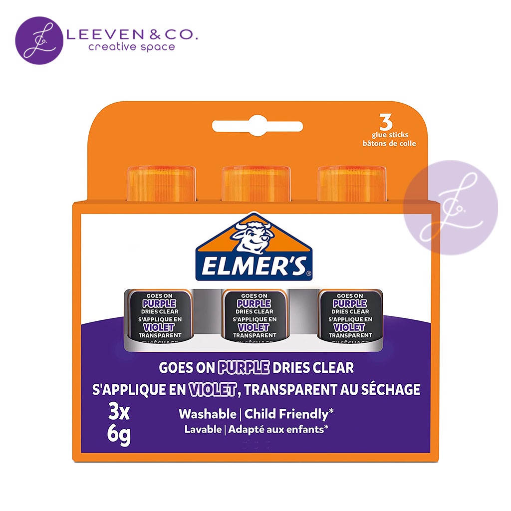 Elmer's DISAPPEARING PURPLE GLUE STICKS DRIES CLEAR 6G Shopee Singapore