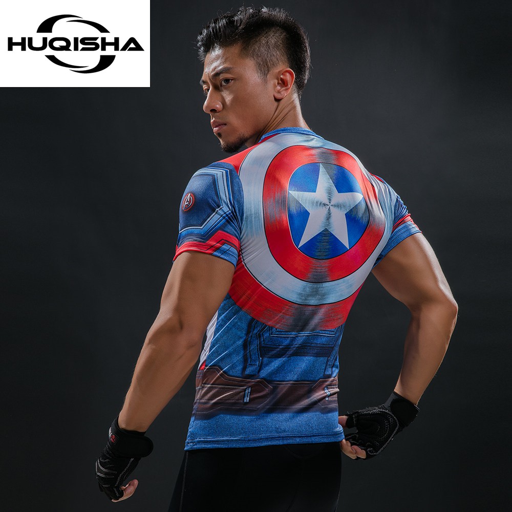 T shirt cheap compression captain america