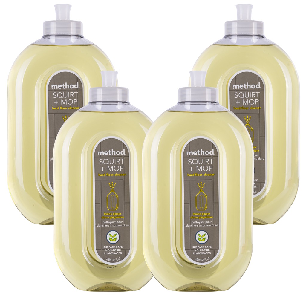 [Bundle of 4] Method squirt + mop hard floor cleaner lemon ginger