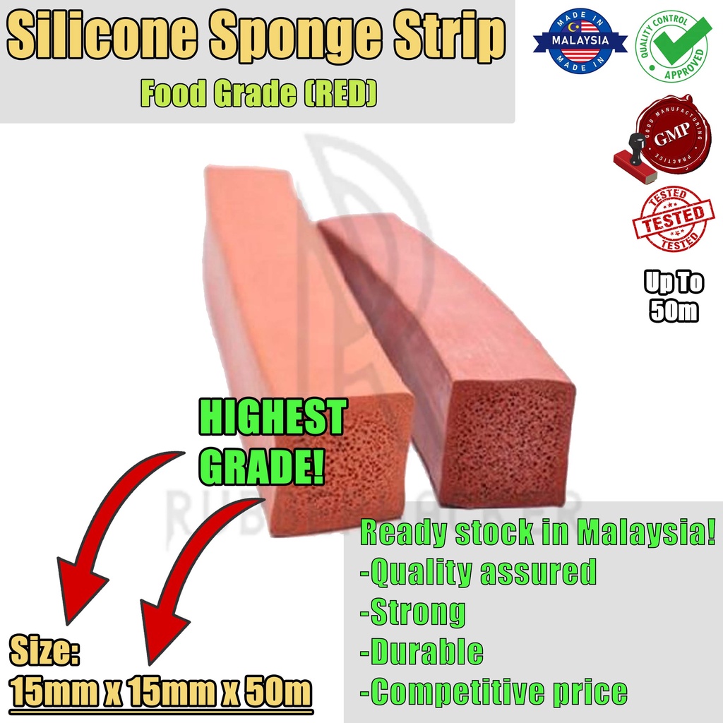 Red Silicone Sponge Strip Food Grade Rubber Quality Check Approved ...