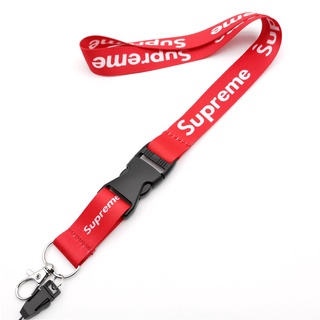 Supreme Keychain Red Canvas Lanyard Black Supreme Tag Logo for car key bag  in 2023