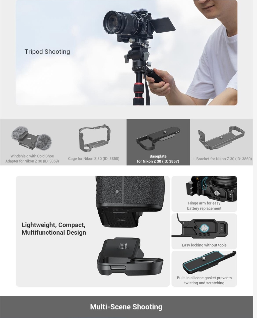 Parabrezza SmallRig Per Nikon Z30 - Con Adattatore Cold Shoe, Anti-vento