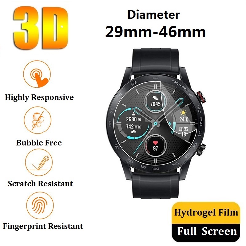 3pcs 3D Hydrogel Protective Film for Smartwatch Smart Watch Screen Protector for Round Watch
