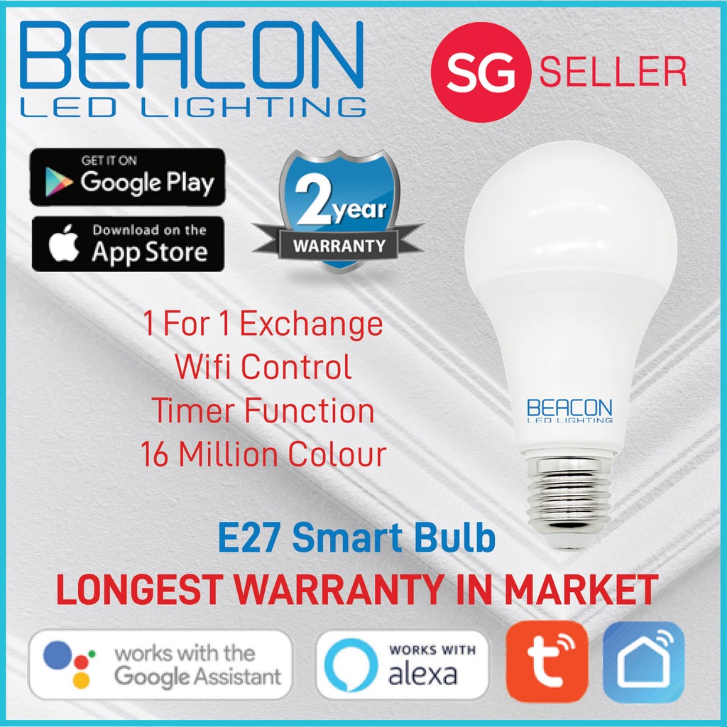 BEACON 9 Watt SMART LED Bulb / WIFI Bulb - E27 2 year warranty - Google ...