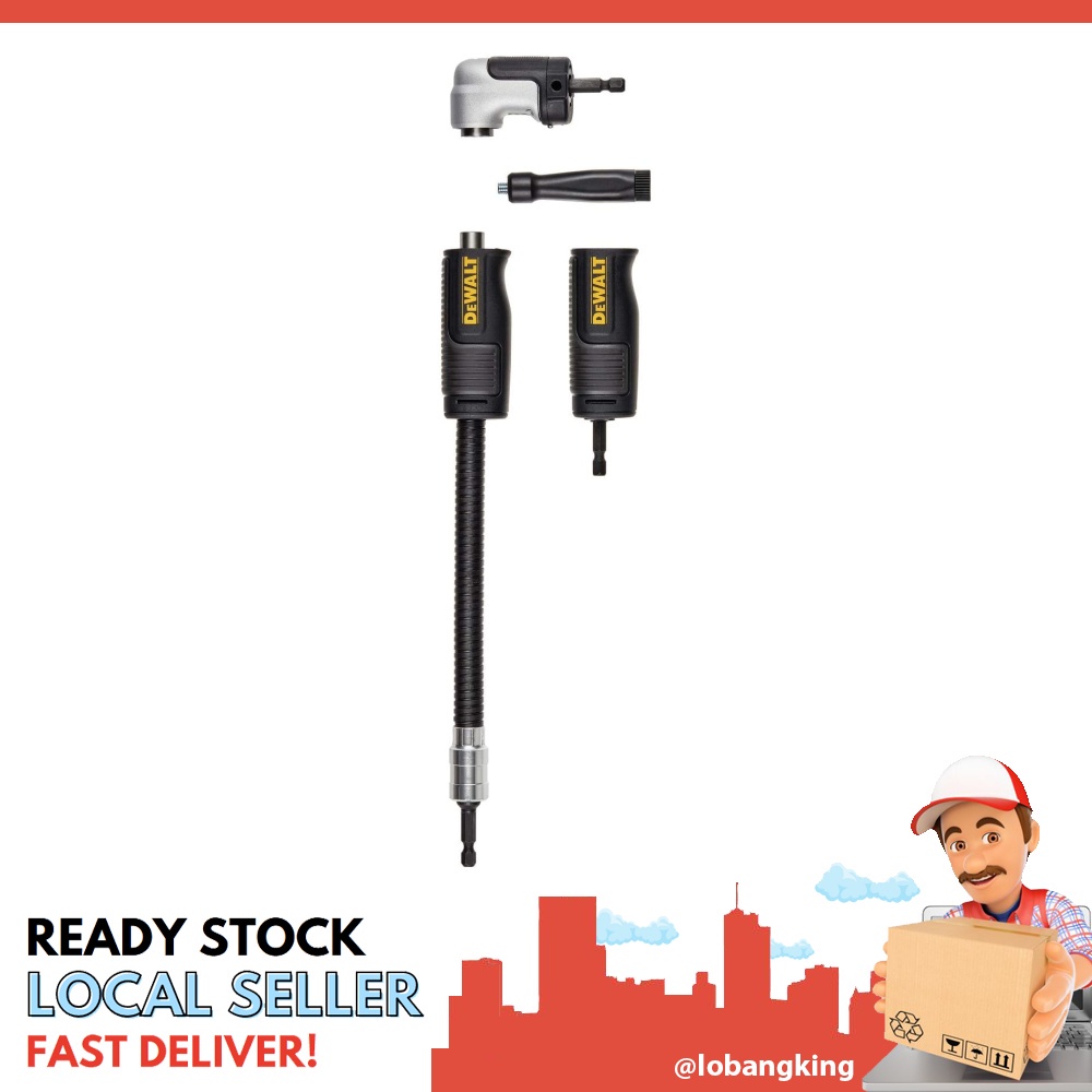 [instock] DEWALT Right Angle Drill Adaptor, FlexTorq, 4in1 System