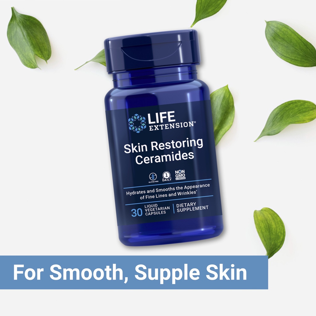 Life Extension Skin Restoring Ceramides Hydration Supplement Skincare