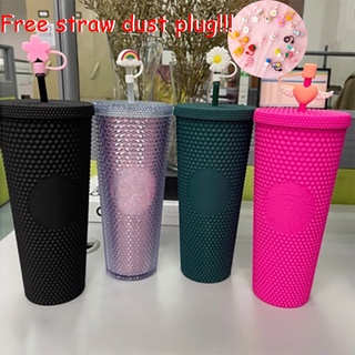 2pcs Silicone Straw Covers Cap for Tumblers, Food Grade Silicone Straw Toppers, Reusable Straw Caps Covers (strawberry)