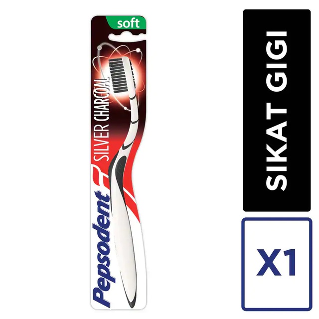 Pepsodent Toothbrush Silver Charcoal 1's - Gambar 3