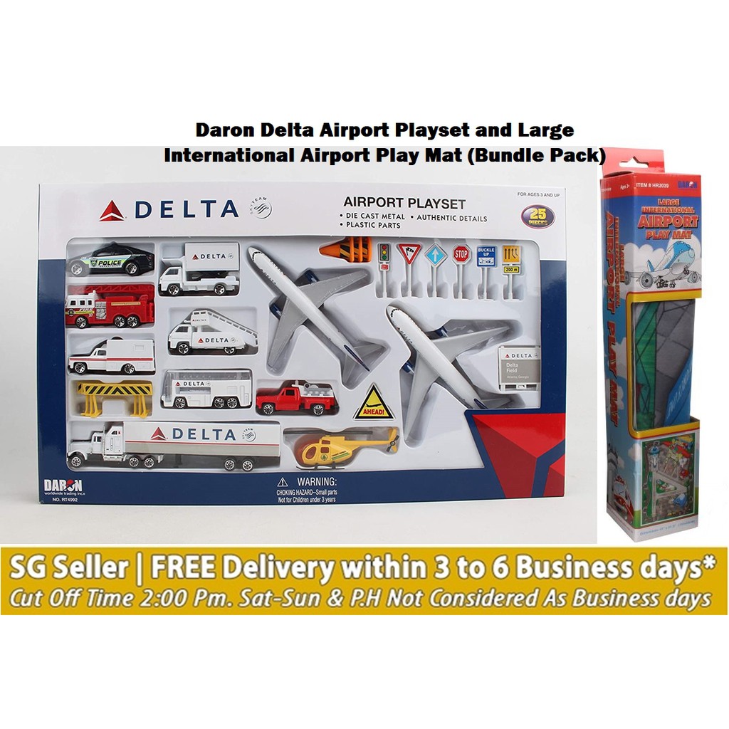 Daron Delta Airport Playset and Large International Airport Play Mat Bundle Pack Shopee Singapore