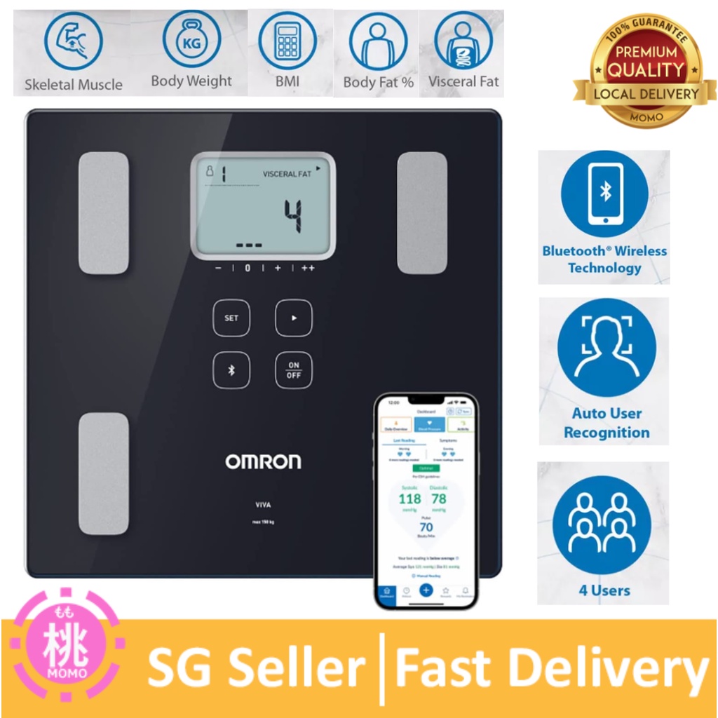 OMRON VIVA Bluetooth Smart Scale and Body Composition Monitor Shopee Singapore