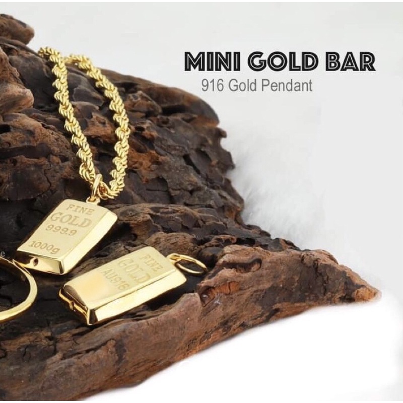 Real gold deals bar necklace