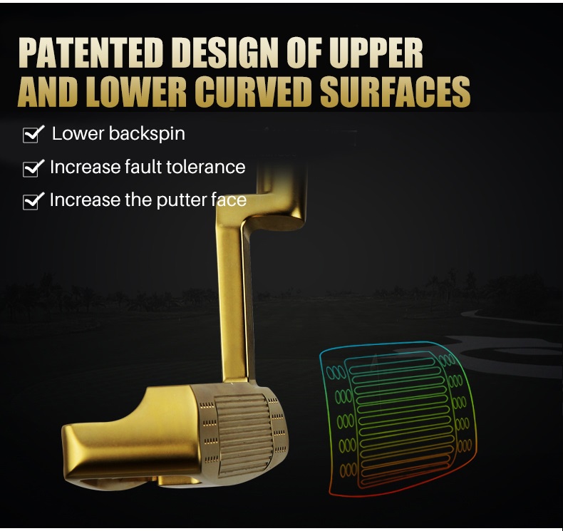 PGM MO EYES II Patented lower curved surface right handed golf putter ...