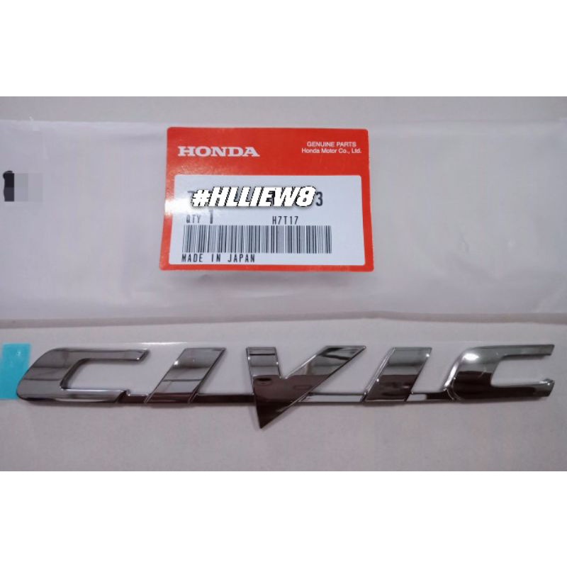 [ hlliew8 ] Honda Civic FD2R Emblem [ CIVIC ] ( Smoke ) | Shopee Singapore