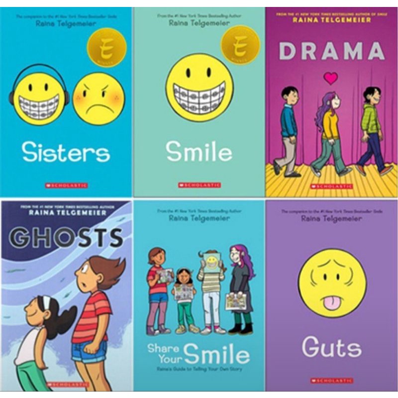 Includes 6 Books Of Raina Telgemeier Comic Book Teenage Life Story ...