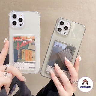 For Iphone 14 Ultra Airbag Card Holder Clear Phone Cover for Iphone 13 12 Pro Max 11 Pro Max 8/7 Plus Shockproof Soft TPU Back Cover