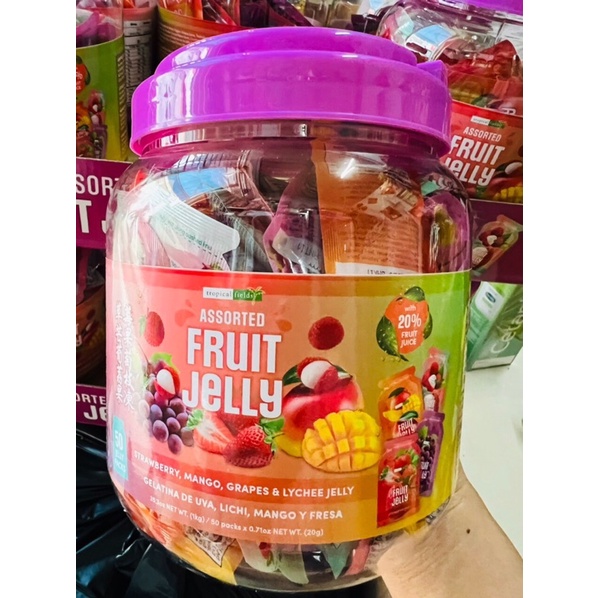 Assored NATURAL FRUIT JELLY 4 Flavors 50 Packs 1kg Shopee Singapore