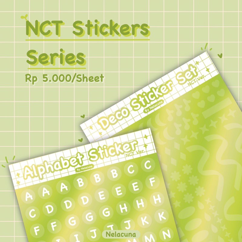 Sticker Deco Set Alphabet/Letters NCT series Jounal Bujo Diary Cute ...