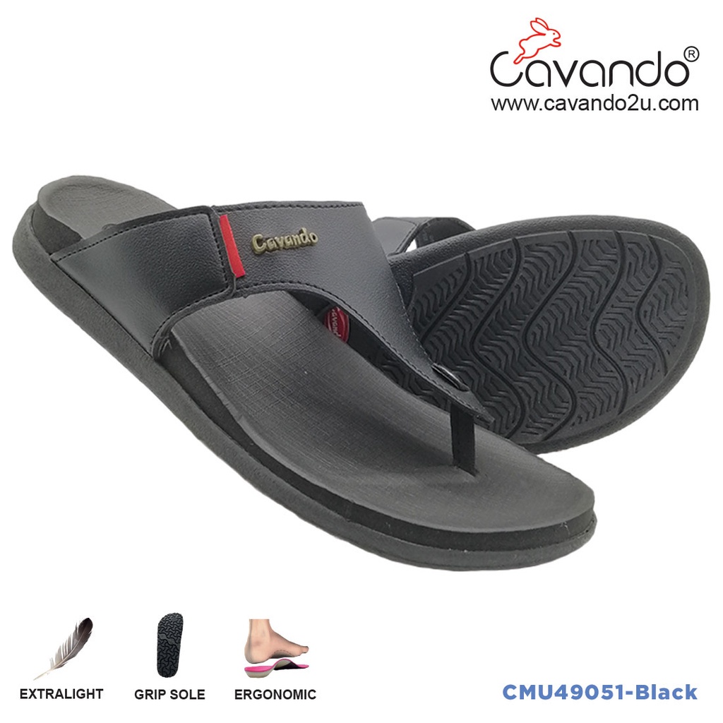 Cavando Men s Sandal CMU49051 CMU49052 Black Blue Slippers Selipar Lelaki Shopee Singapore