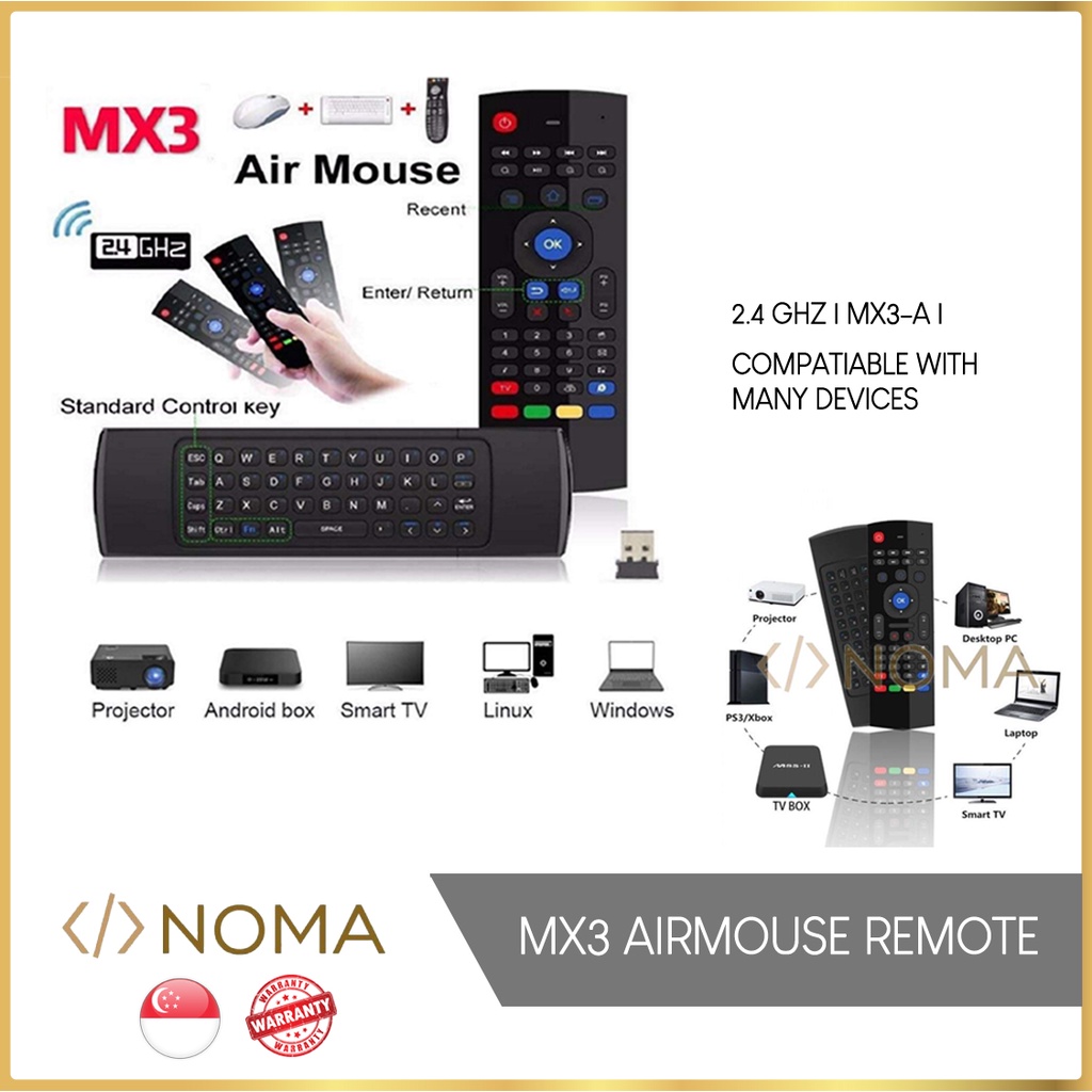 Telecomando universale per mini tastiera wireless Air Mouse MX3 2.4G IR telecomando per apprendimento per PC Android TV Box Smart TV  44