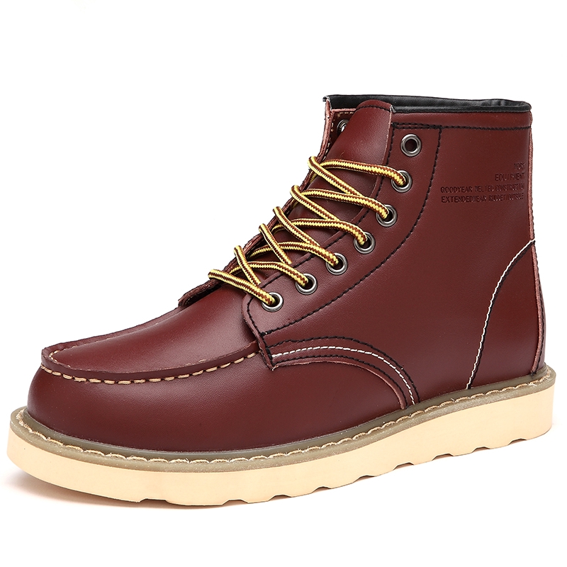 Ready Stock Men s Boots High Top Casual Brogue Shoe Mens Work Boots Shopee Singapore