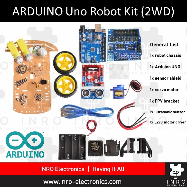 Arduino Uno R3 Tracking and Obstacle Avoidance Smart Robot Chassis (2WD ...