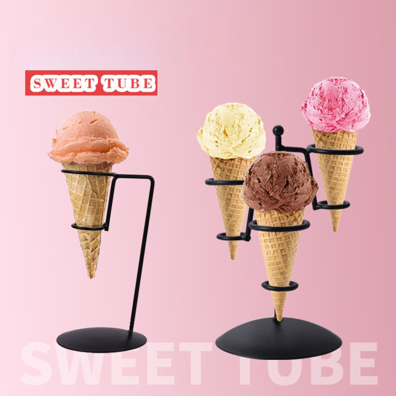 JJ* Iron Ice Cream Cone Holder Ice Cream Stands Ice Cream Rack with ...
