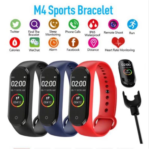 M4 Bluetooth Smart Band Watch Heart Rate Fitness Bracelet Tracker