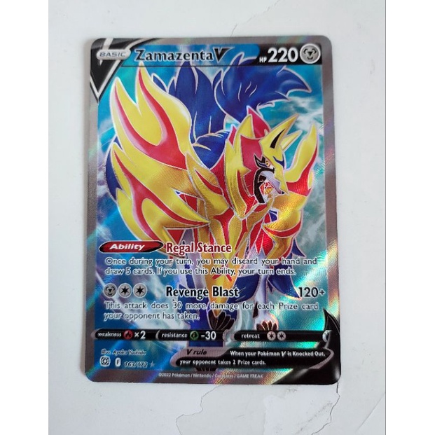 Pokemon zamazenta V full art brilliant stars card | Shopee Singapore