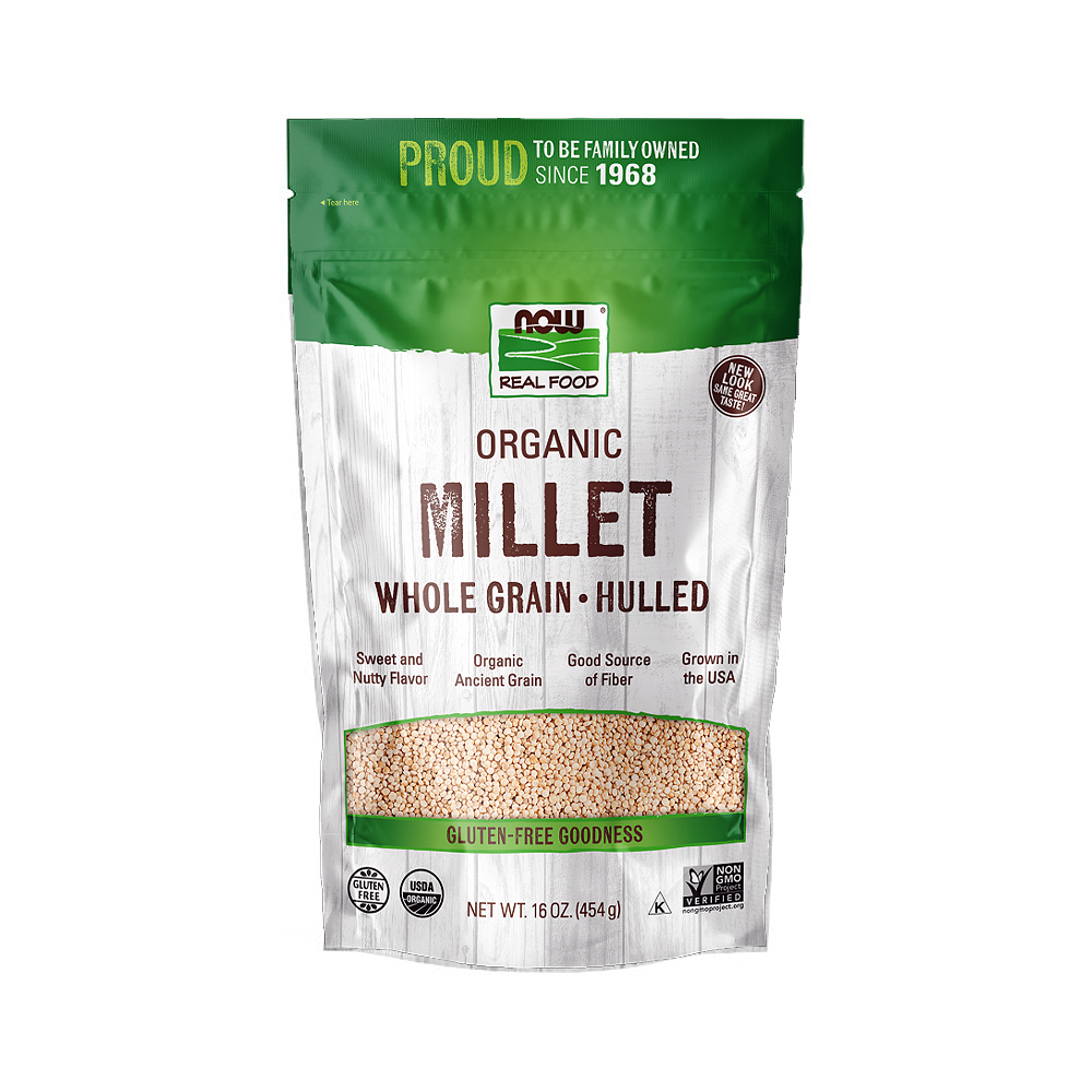 NOW Foods Organic Millet GlutenFree Whole Grain Hulled USAGrown 16