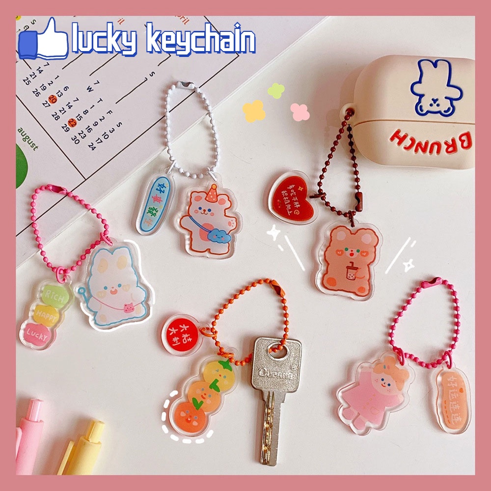 YoYo Keychain Transparent Acrylic Cute Cartoon Bear Rabbit Fashion Bag ...