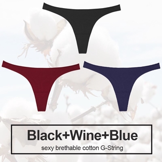 FZSWD 4Pcs Cotton Thongs Women G-String Panties Girl Underpants